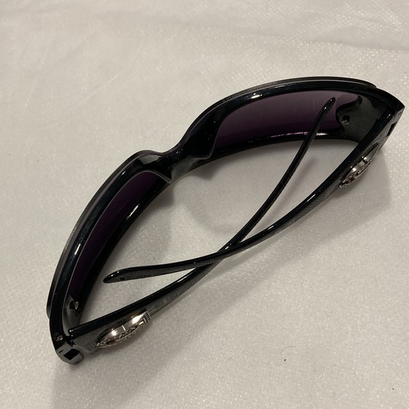 Unisex Shiny Black Decorative Tinted Plastic Sunglasses - Picture 13 of 14
